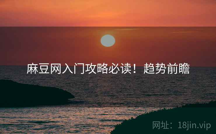 麻豆网入门攻略必读！趋势前瞻