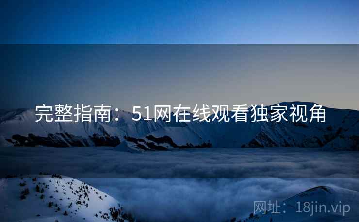 完整指南：51网在线观看独家视角