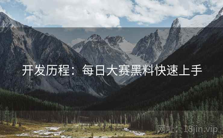 开发历程：每日大赛黑料快速上手